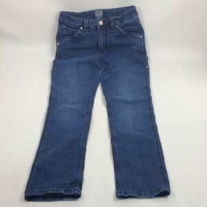 Ridgecut Tough wear Blue Denim Cargo Straight Jeans Size 8 dark wash stretch